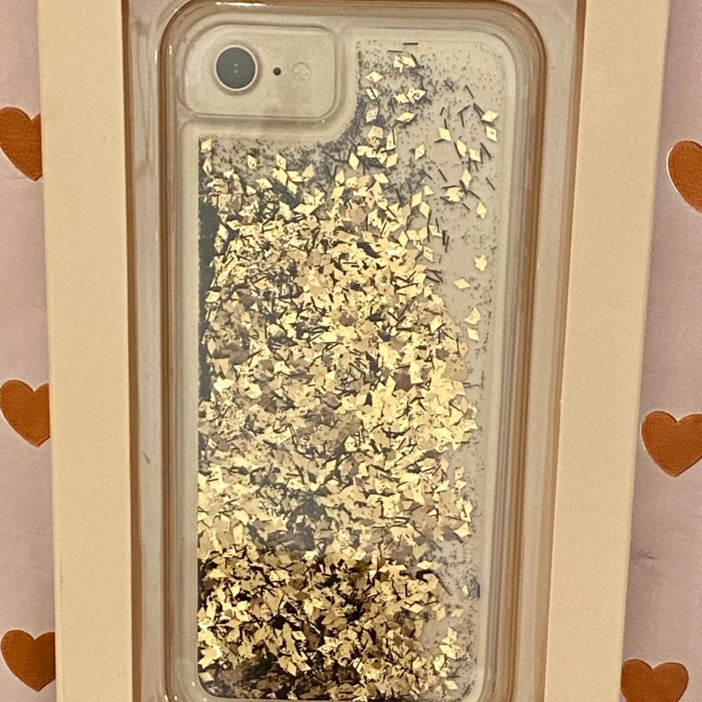 Nanette Lepore Confetti Diamond Apple iPhone 7 6 6s Case Clear Gold Black NIB - Picture 4 of 4